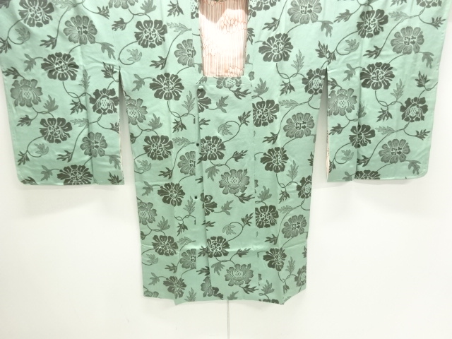 未使用品　花唐草模様織出しロング道行コート